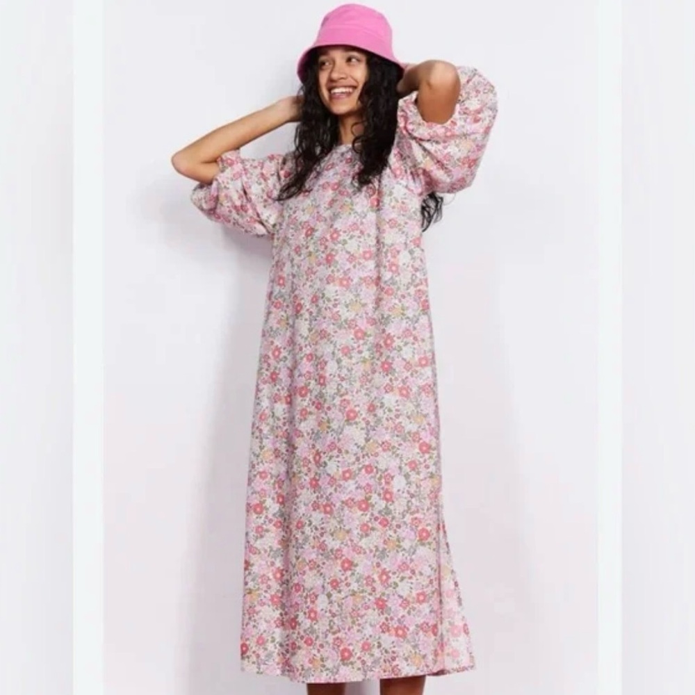 H&M Pink Floral Midi Dress